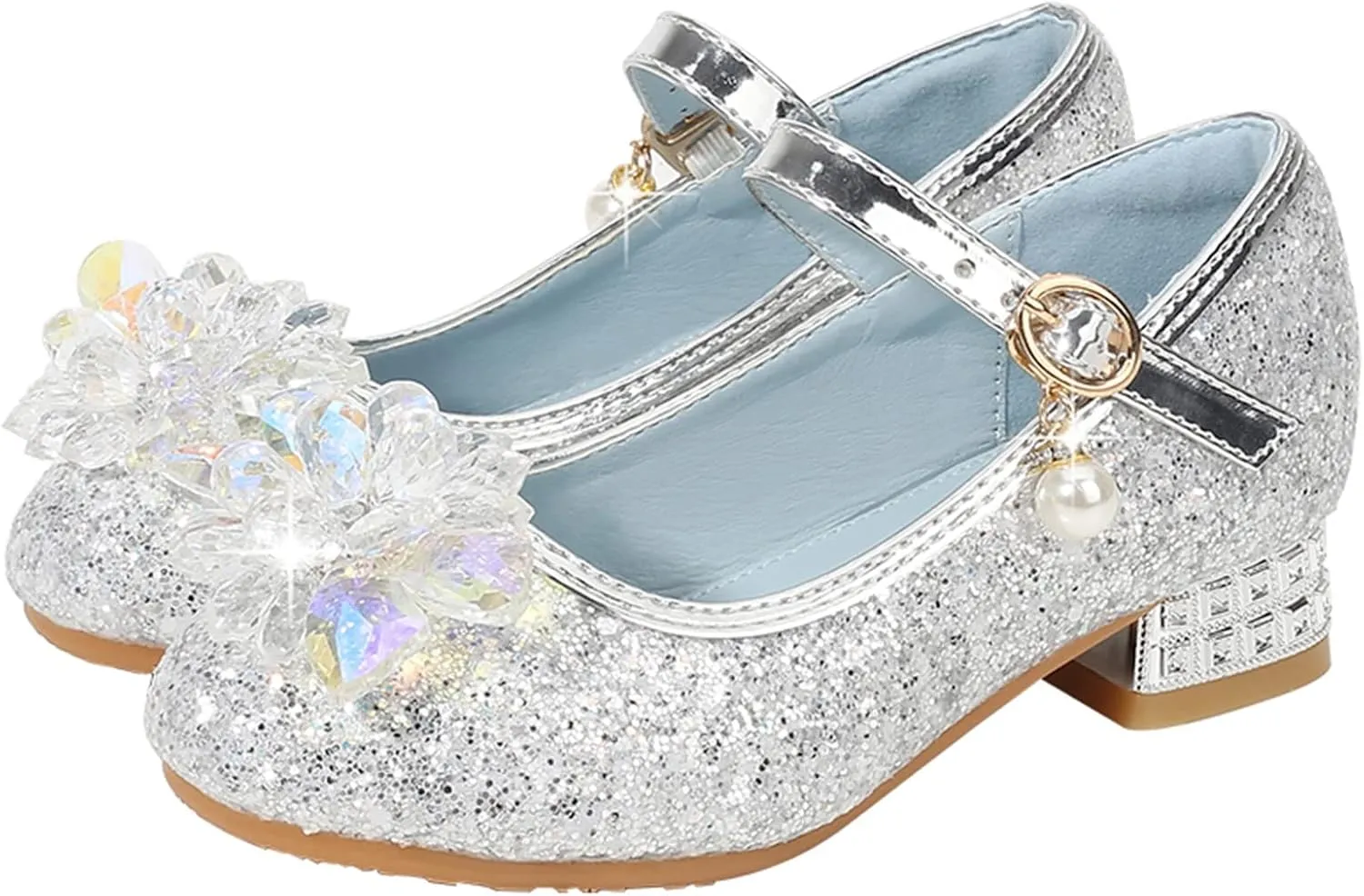 Sandal for Baby Girl Toddler Little Kid Girls Dress Pumps Glitter Sequins Princess Flower Pool Shoes Toddler