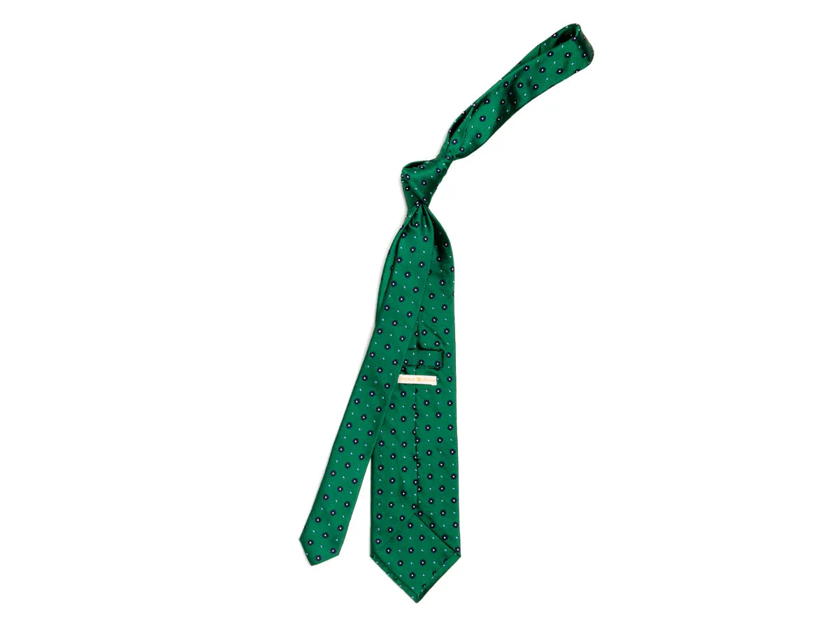 Silk Tie Jacquard Flower Green