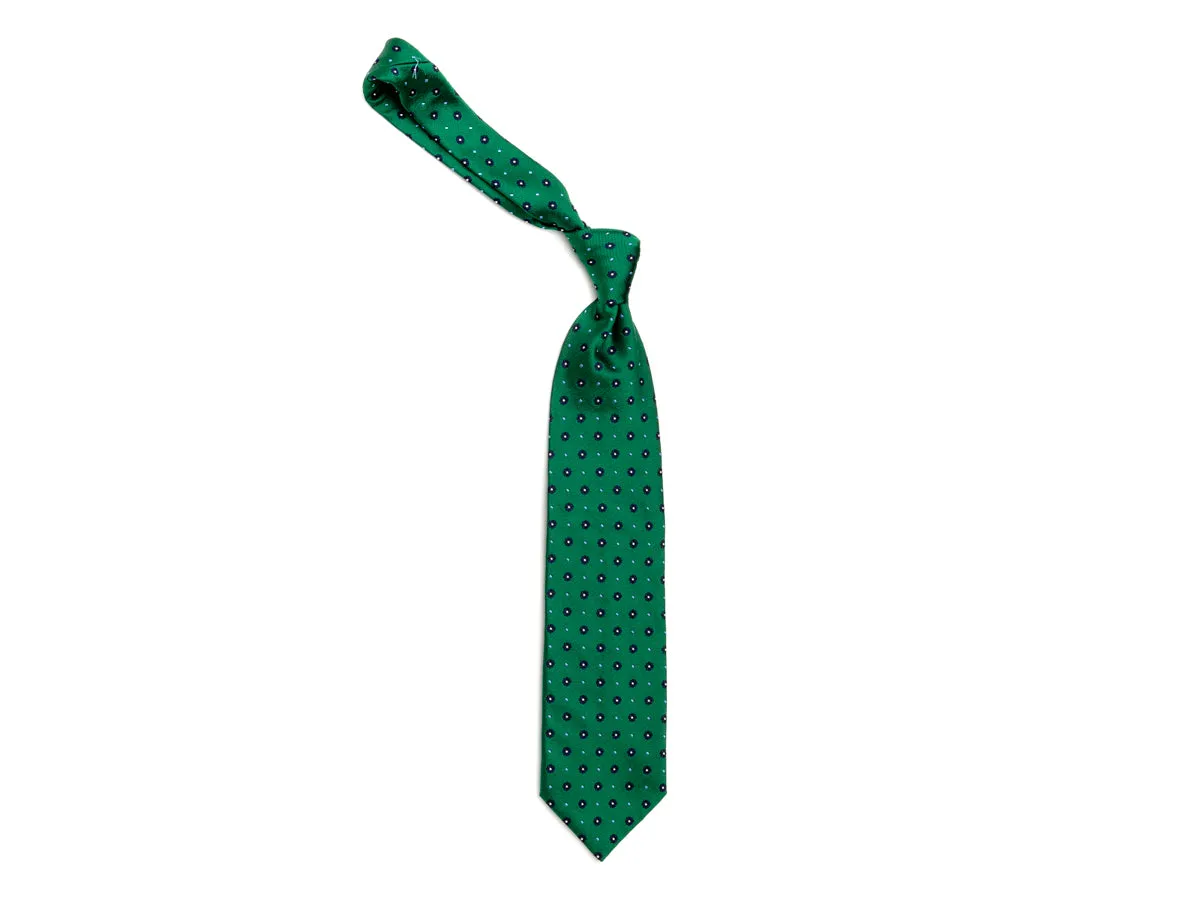 Silk Tie Jacquard Flower Green