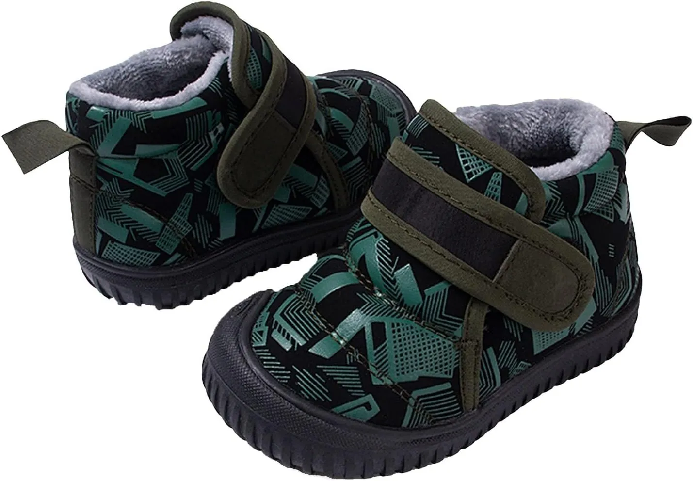 Toddler Wide Toe Box Warm Snow Boots Cold Weather Boots Boy Winter Plush Lined Walking Shoes for Boy