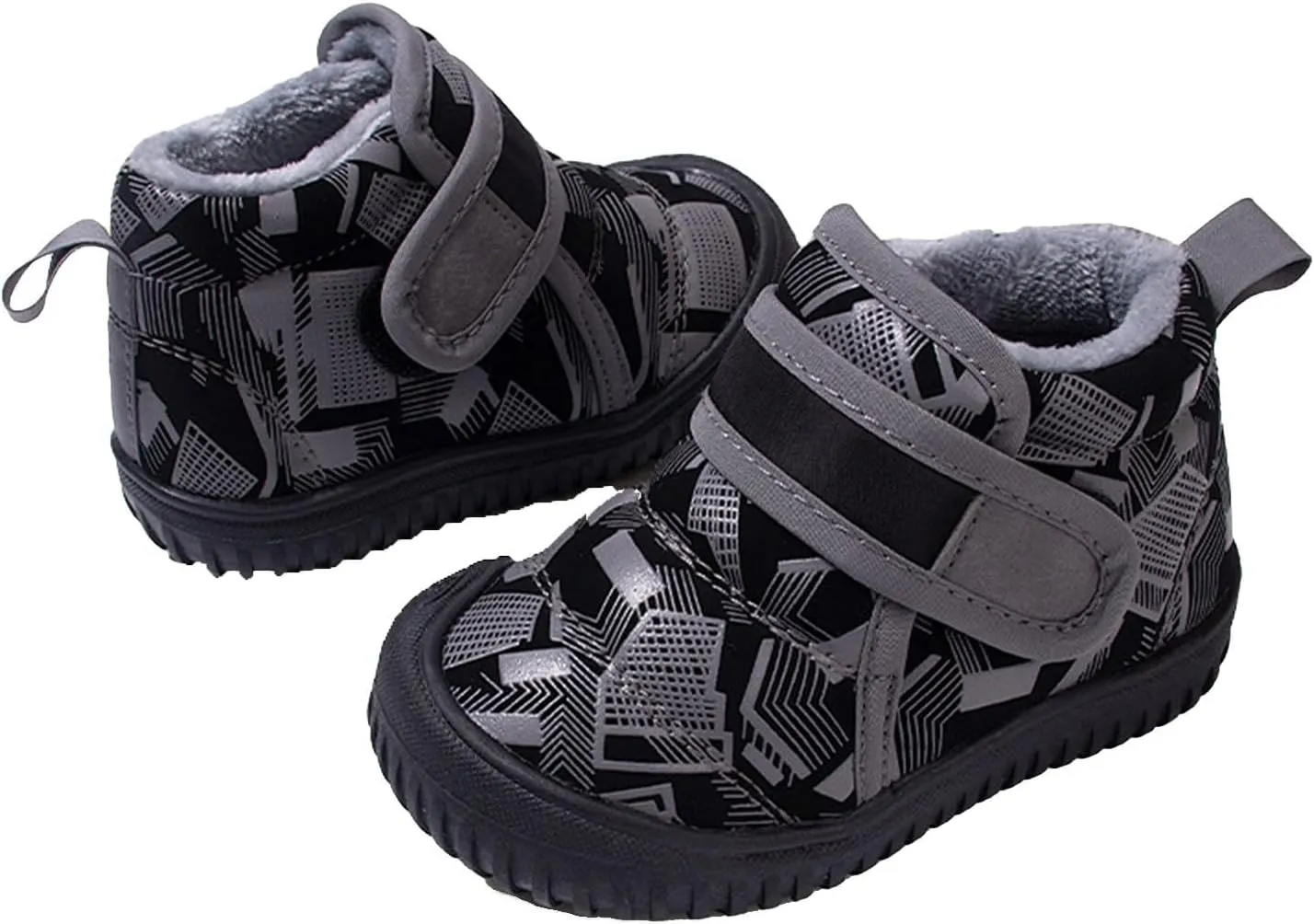 Toddler Wide Toe Box Warm Snow Boots Cold Weather Boots Boy Winter Plush Lined Walking Shoes for Boy