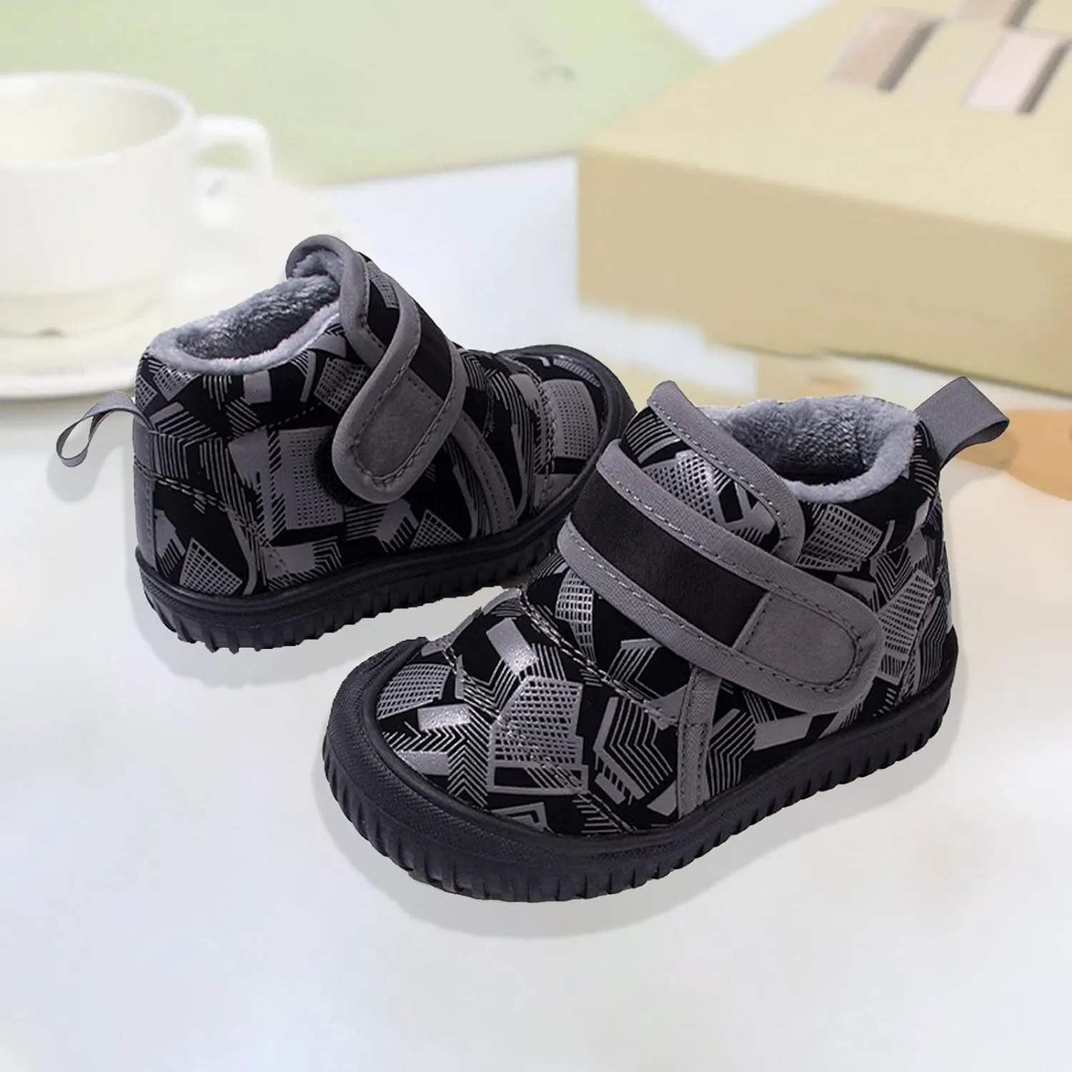 Toddler Wide Toe Box Warm Snow Boots Cold Weather Boots Boy Winter Plush Lined Walking Shoes for Boy