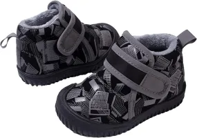 Toddler Wide Toe Box Warm Snow Boots Cold Weather Boots Boy Winter Plush Lined Walking Shoes for Boy