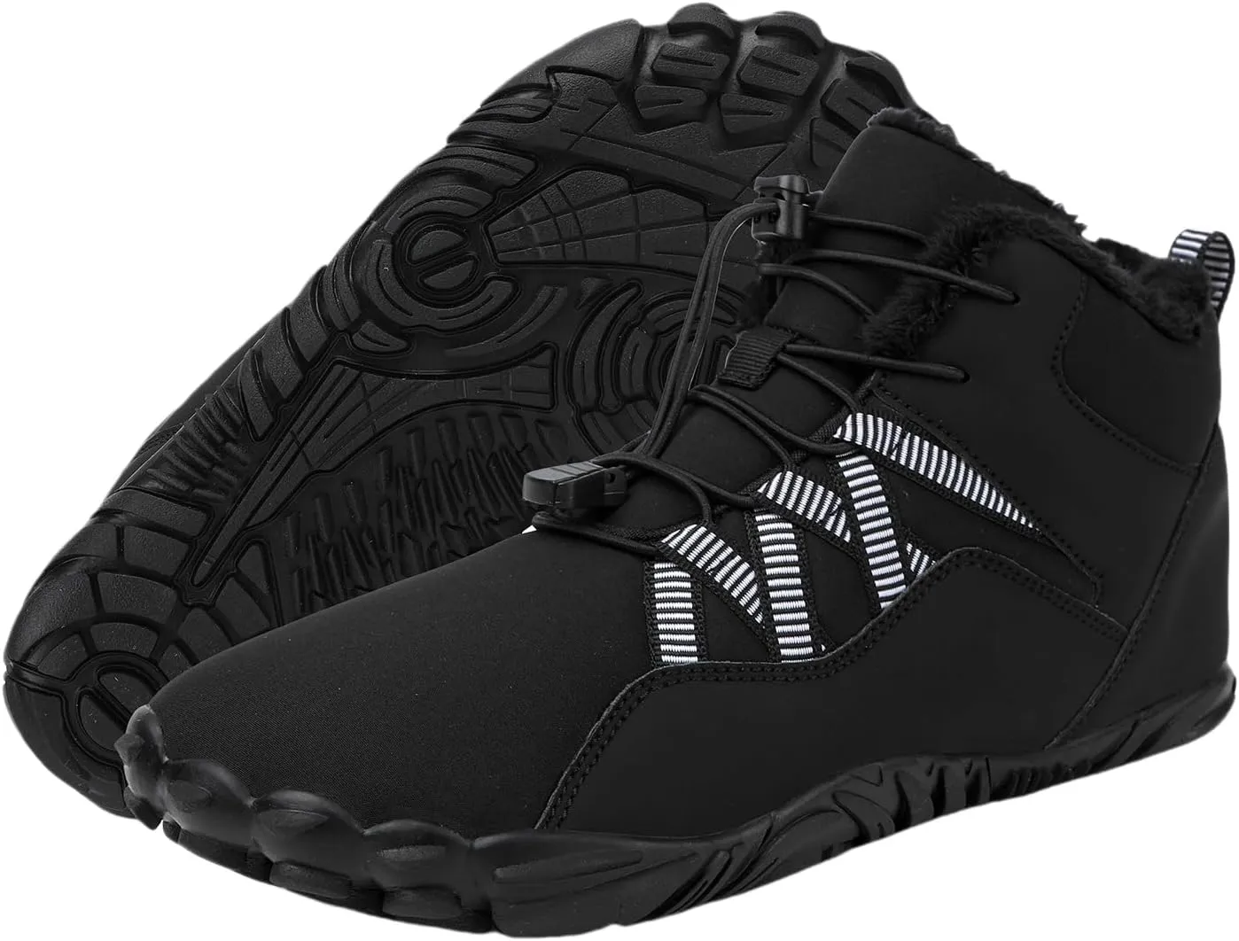Winter Shoes for Women Warm Fur Lined Snow Shoes Zero Drop Sole Sneakers Minimalist Barefoot Shoes Lightweight Waterproof Winter Boots