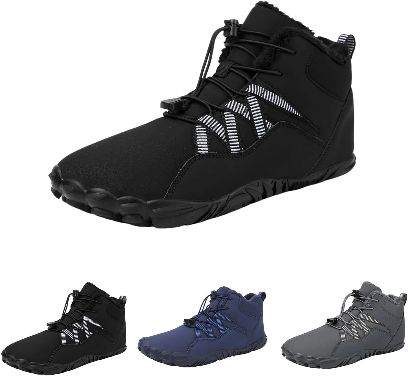 Winter Shoes for Women Warm Fur Lined Snow Shoes Zero Drop Sole Sneakers Minimalist Barefoot Shoes Lightweight Waterproof Winter Boots
