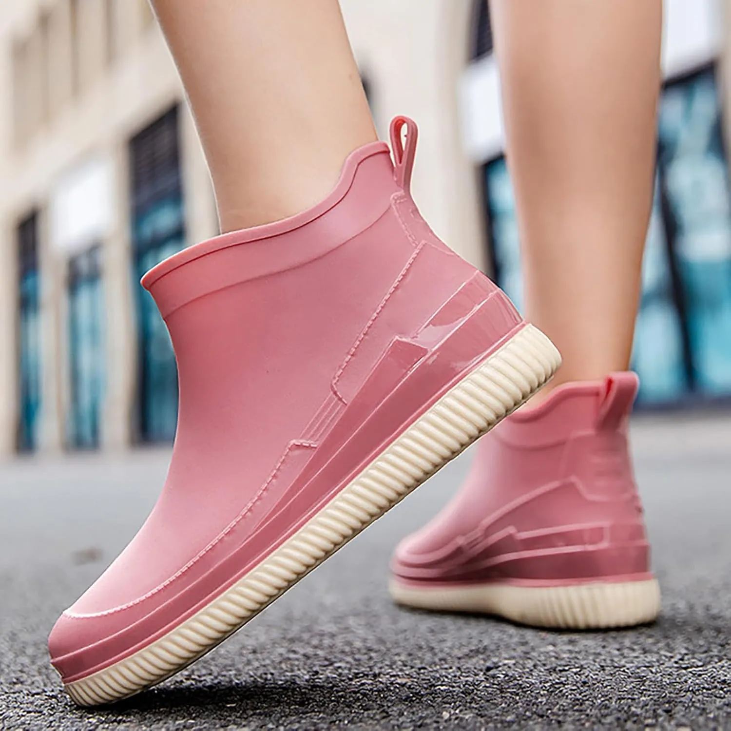 Womens Rain Boots Comfortable Mens Grounded Footwear Womans Black Booties Casual Barefoot Shoes Waterproof Rain and Garden Shoe for Women Outdoor Chelsea Boots