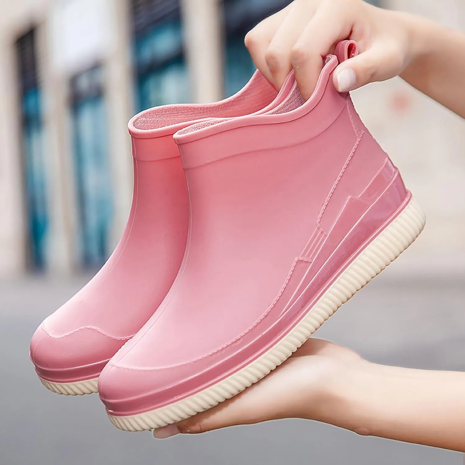 Womens Rain Boots Comfortable Mens Grounded Footwear Womans Black Booties Casual Barefoot Shoes Waterproof Rain and Garden Shoe for Women Outdoor Chelsea Boots