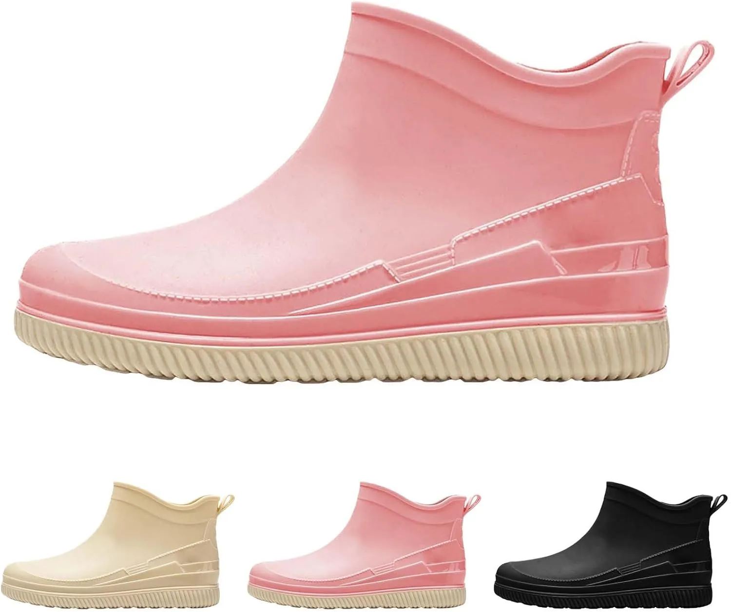 Womens Rain Boots Comfortable Mens Grounded Footwear Womans Black Booties Casual Barefoot Shoes Waterproof Rain and Garden Shoe for Women Outdoor Chelsea Boots