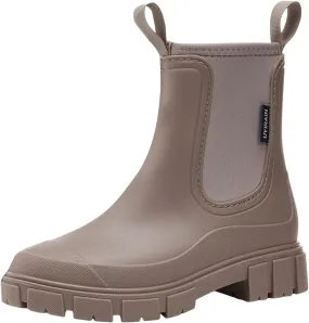 Womens Rain Boots Womens Rubber Boots for Boating Fishing Gardening Farming Mid Calf Anti-Slipping Rain Shoes