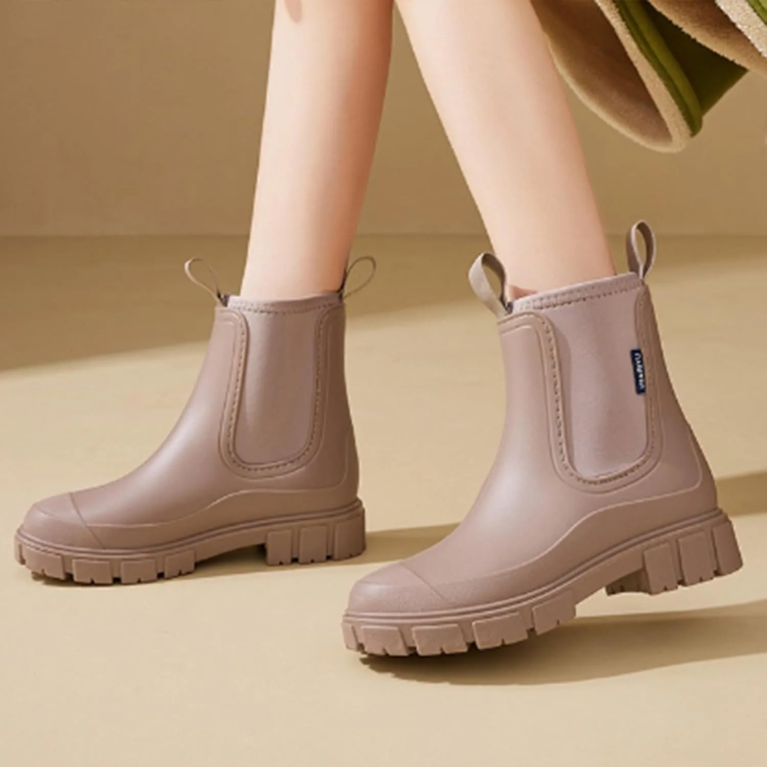 Womens Rain Boots Womens Rubber Boots for Boating Fishing Gardening Farming Mid Calf Anti-Slipping Rain Shoes