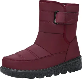 Women's Snow Boots Anti-Slip Mid-calf Winter Boots for Womens Comfortable Faux Fur Lined Winter Suede Snow Boots