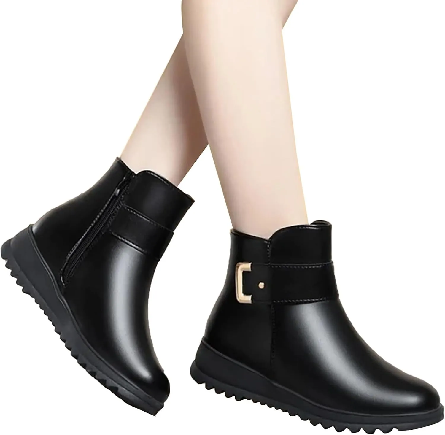 Womens Snow Boots Black Slip On Snow Boots for Ladies Women Winter Snow Boots Warm Fur Lined Shoes Snow Women Non Slip Work Shoes Women Men's Winter Booties