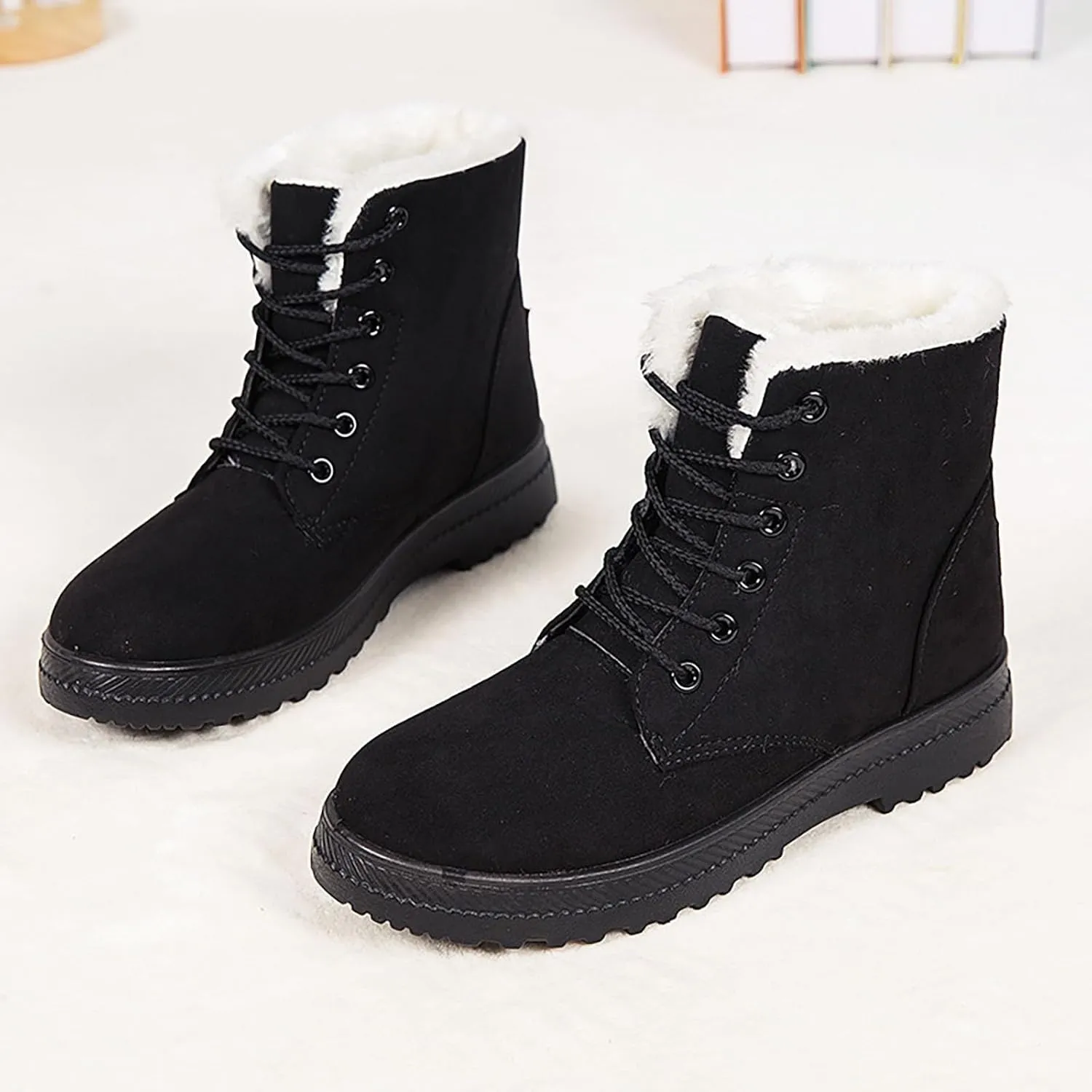 Womens Snow Boots Size Heel Women's Boots Breathable Fashion Round Head Chunky Heel Women's on Snow Boots for Women