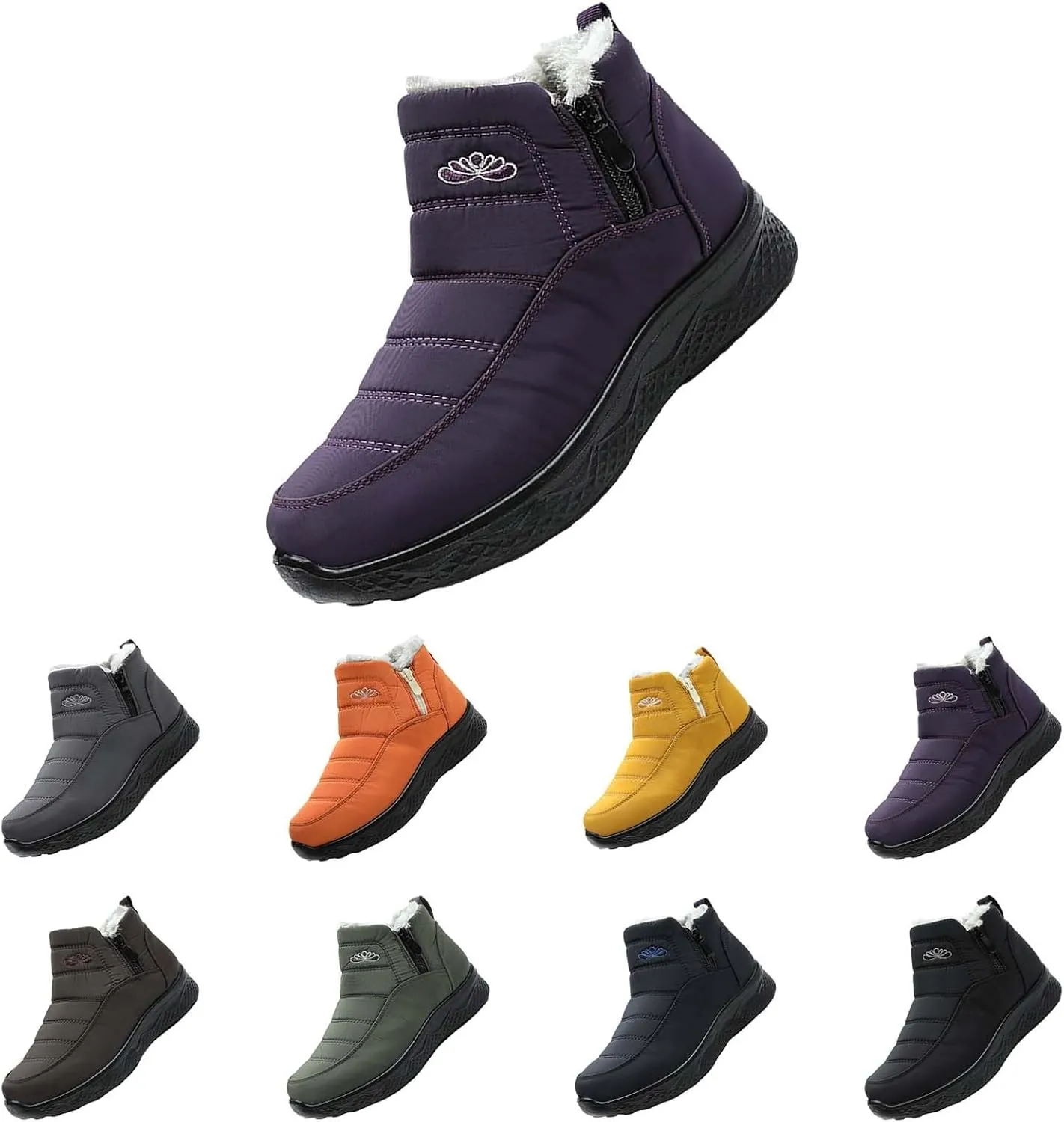 Womens Winter Snow Boots Women Ankle Booties Warm Fu Lined aterproof Insulated Slip On Outdoor Shoes